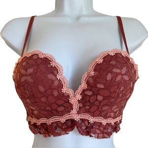 ELEGANT LACE PUSH UP V NECK BRA